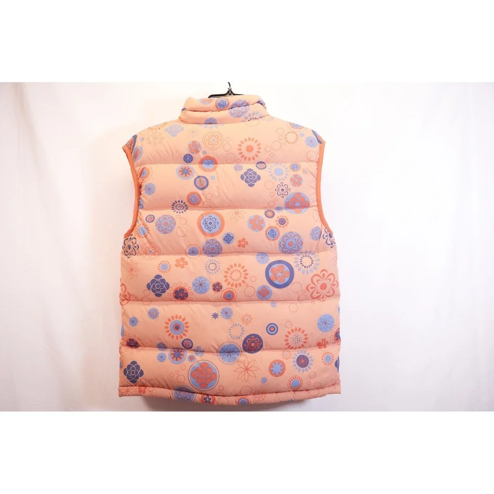 Patagonia Vest Girls XL Goose Down Puffer Flowers Print Orange‎ Floral Full Zip